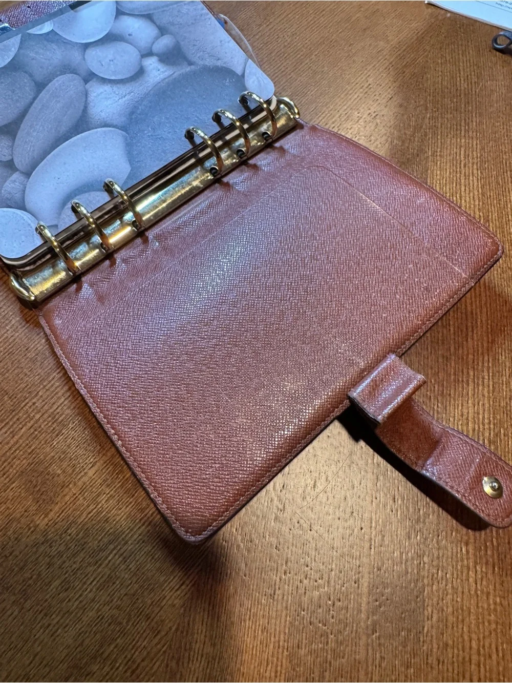 Louis Vuitton Monogram Agenda Cover in Brown and Gold